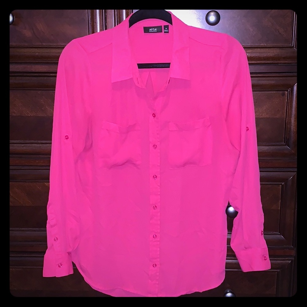 Apt 9 Vibrant Pink Convertible Dress Shirt